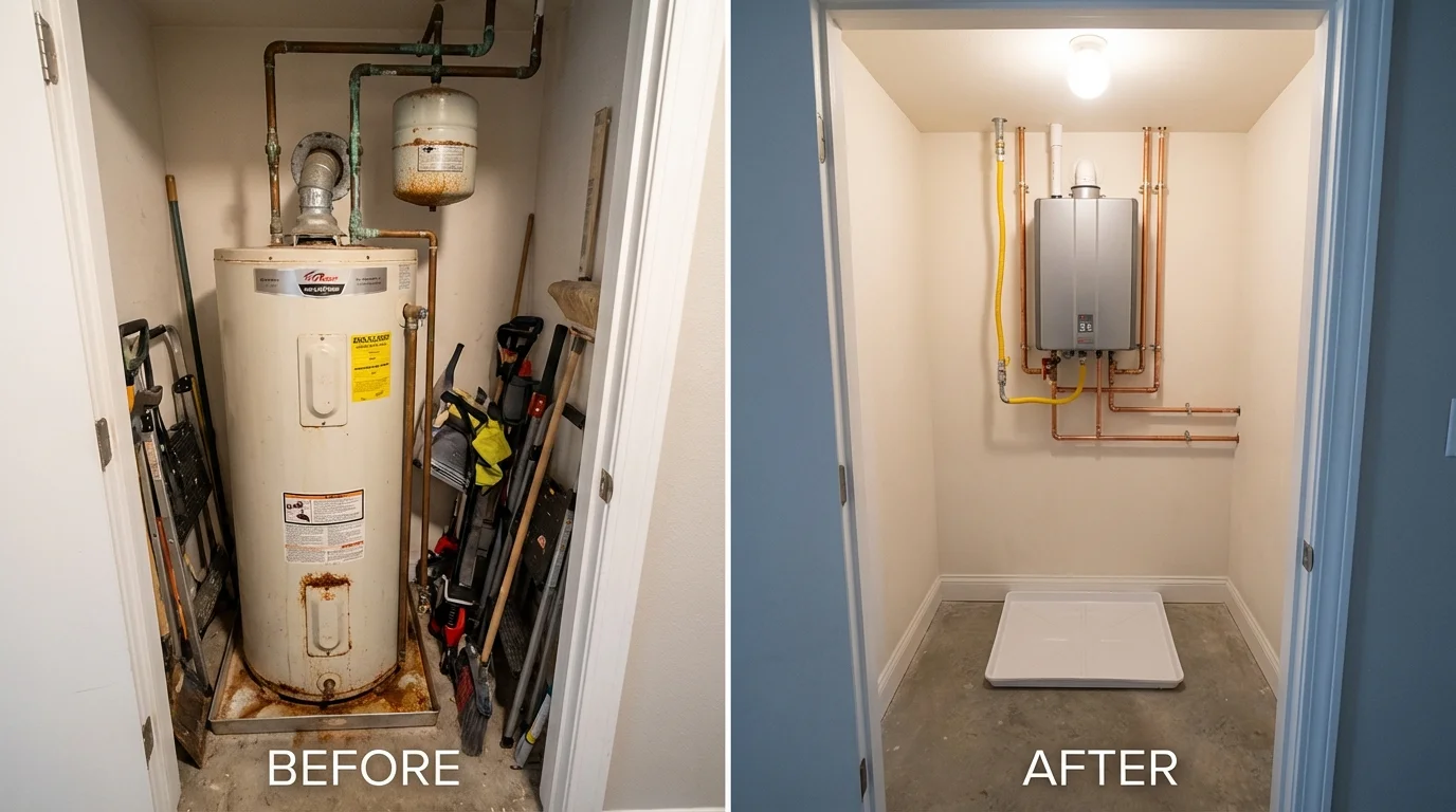 Tank water heater versus wall-mounted tankless unit comparison for Ridgway, PA homeowners
