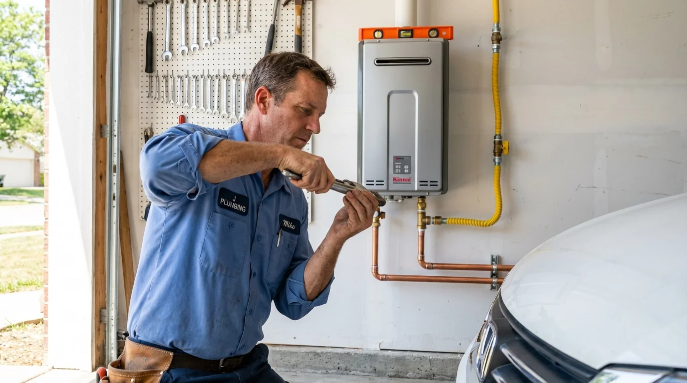 Tankless water heater installation by a Johns Plumbing LLC plumber in Ridgway